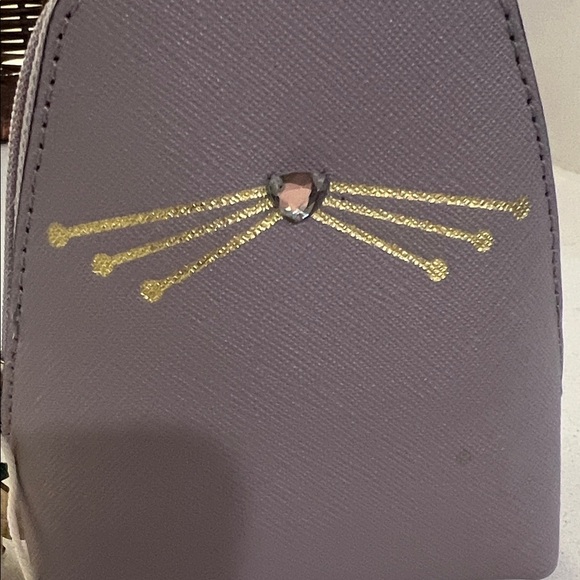 Kate Spade Gray Bunny Ear Mini Bag / bag charm / card holder NWT - Picture 4 of 16